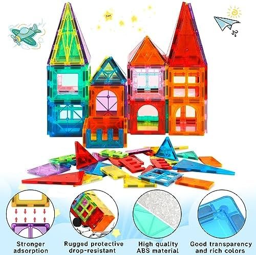 Bloques de Construcción Magnéticos 104 Piezas Juguetes Educativos para Niños de 3+
