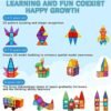 Bloques de Construcción Magnéticos 104 Piezas Juguetes Educativos para Niños de 3+