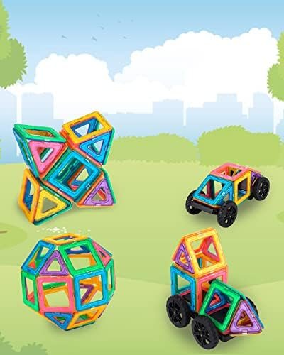 FAOKZE Magnetic Building Blocks 52 Pieces, Magnetic Building Blocks Toys from 3-10 Years Old Girls Boy,Magnetic Block Set is The for Christmas, Children's Birthday.