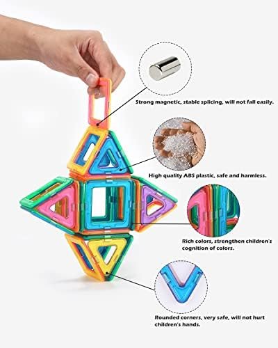 FAOKZE Magnetic Building Blocks 52 Pieces, Magnetic Building Blocks Toys from 3-10 Years Old Girls Boy,Magnetic Block Set is The for Christmas, Children's Birthday.