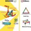 BINZKBB Bloques de construcciones magneticas 3D para niños - 52 Piezas Brillantes Juguetes educativos magneticas niños - Montessori Ideal creativos Regalos para niños y niñas de 3 4 5 6 7 Años