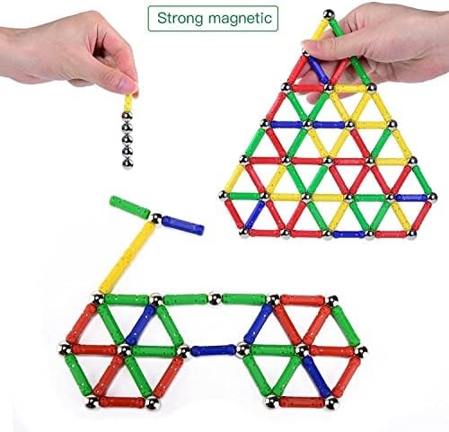 Jokooan Construcciones Magneticas Niños 144 Piezas, Set di Bastones Magnéticas Bloques Magneticos Juego Educativo para niños (Color Aleatorio)