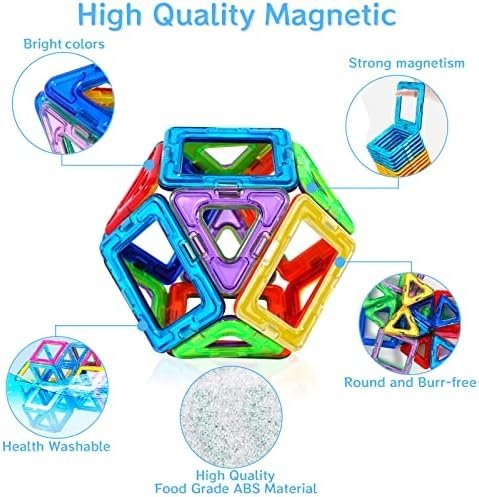 AOUVT 56 Pcs Bloques Construccion Niños Construcciones, Juego de Juguetes Magnéticos para Niños, Divertido Juguete de Construcción Educativo, Opción Niños y Niñas de 3 a 8 Años