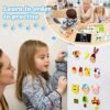 COOLJOY Puzzles de Madera Magnético, Puzzles Rompecabezas Magnéticos de Madera, Tablero de Dibujo de Doble Cara Juguete Educativo para Niños Niñas Mayores de 3 Años con Funda de Tiza 100 PCS