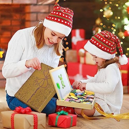 COOLJOY Puzzles Rompecabezas Magnéticos de Madera Juguete Educativo Tablero de Dibujo de Doble Cara para Niños Niña 3 Años 4 Años 5 Años - Acerca de 100 Piezas (Animal)