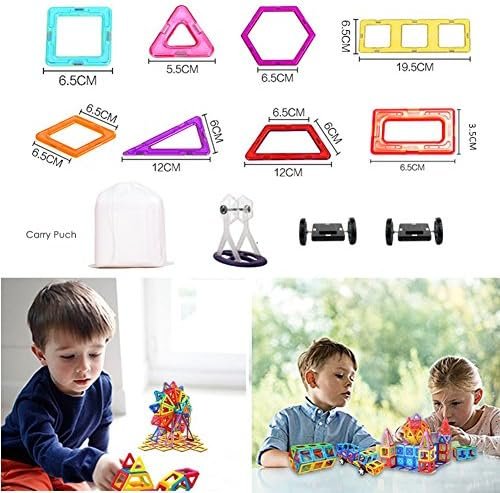 LIVEHITOP Bloques de Construcción Magnéticos 109 Piezas Set, Magnéticas Juegos de Construcción Educativos Creativos DIY Juguetes Regalo día del niño pour Niños y Niñas con Rueda de Fortuna