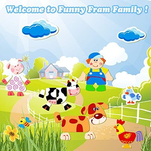 COOLJOY Puzzles de Madera Magnético, Puzzles Rompecabezas Magnéticos de Madera, Tablero de Dibujo de Doble Cara Juguete Educativo para Niños Niñas Mayores de 3 Años con Funda de Tiza 100 PCS