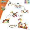 BINZKBB Bloques de construcciones magneticas 3D para niños - 52 Piezas Brillantes Juguetes educativos magneticas niños - Montessori Ideal creativos Regalos para niños y niñas de 3 4 5 6 7 Años