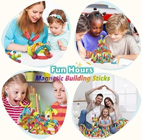 BINZKBB Bloques de construcciones magneticas 3D para niños - 52 Piezas Brillantes Juguetes educativos magneticas niños - Montessori Ideal creativos Regalos para niños y niñas de 3 4 5 6 7 Años