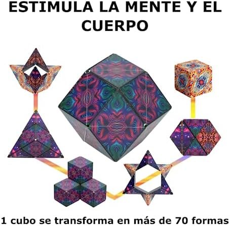 Shashibo Rompecabezas para Niños - Premiado Cubo Magnético Patentado con 36 Imanes de Tierras Raras - Asombroso Rompecabezas 3D – Juguete para Adultos Cubo Shashibo con más de 70 Formas (Spaced out)