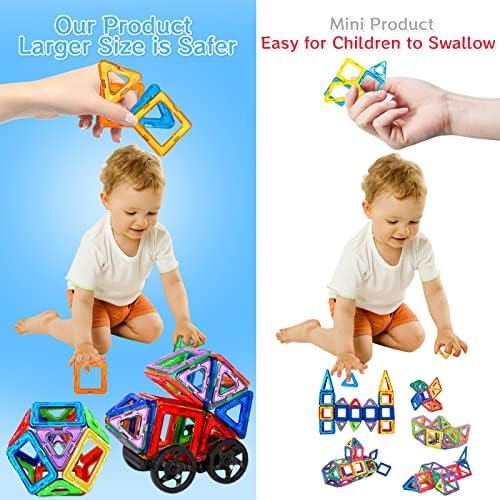 AOUVT 56 Pcs Bloques Construccion Niños Construcciones, Juego de Juguetes Magnéticos para Niños, Divertido Juguete de Construcción Educativo, Opción Niños y Niñas de 3 a 8 Años