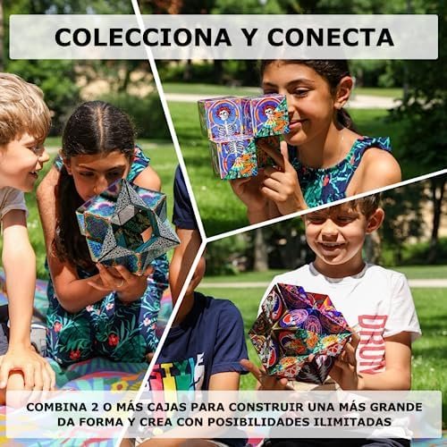 Shashibo Rompecabezas para Niños - Premiado Cubo Magnético Patentado con 36 Imanes de Tierras Raras - Asombroso Rompecabezas 3D – Juguete para Adultos Cubo Shashibo con más de 70 Formas (Spaced out)