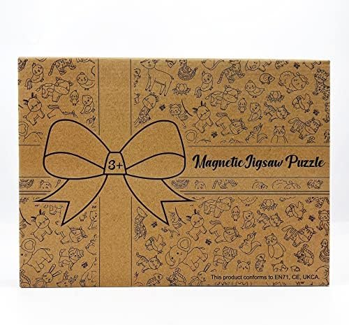 COOLJOY Puzzles Rompecabezas Magnéticos de Madera Juguete Educativo Tablero de Dibujo de Doble Cara para Niños Niña 3 Años 4 Años 5 Años - Acerca de 100 Piezas (Animal)