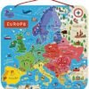 Janod - Puzle Mapa de Europa Magnético de Madera - 40 Piezas Imantadas - 45 X 45 Cm - Versión En Español - Juego Educativo A partir de 7 Años, J05474