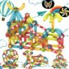 BINZKBB Bloques de construcciones magneticas 3D para niños - 52 Piezas Brillantes Juguetes educativos magneticas niños - Montessori Ideal creativos Regalos para niños y niñas de 3 4 5 6 7 Años