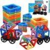 AOUVT 56 Pcs Bloques Construccion Niños Construcciones, Juego de Juguetes Magnéticos para Niños, Divertido Juguete de Construcción Educativo, Opción Niños y Niñas de 3 a 8 Años
