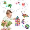 CONDIS 62 Piezas Bloques de Construcción Magnéticos, Juguetes Niños de 3 4 5 6 7 8 Años Juegos Educativos Viaje Juego de Imanes Montessori Regalos
