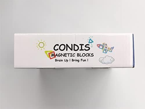 CONDIS 62 Piezas Bloques de Construcción Magnéticos, Juguetes Niños de 3 4 5 6 7 8 Años Juegos Educativos Viaje Juego de Imanes Montessori Regalos