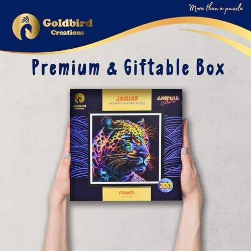 Puzzle De Madera con Marco - Puzzles De Animales para Adultos - Rompecabezas Magnetico Difficil - Cuadro Decoración Mural - Regalos Originales de Navidad Y Cumpleaños (Jaguar)