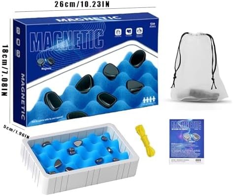DOYUKY Juego de Ajedrez Magnetico, Juego de Piedras Magnéticas, Juego de Imán de Mesa, Juego de Mesa de Ajedrez con Efecto Magnético, Suministros para Fiestas para Juegos de Viaje para Niños Familia