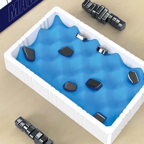 DOYUKY Juego de Ajedrez Magnetico, Juego de Piedras Magnéticas, Juego de Imán de Mesa, Juego de Mesa de Ajedrez con Efecto Magnético, Suministros para Fiestas para Juegos de Viaje para Niños Familia