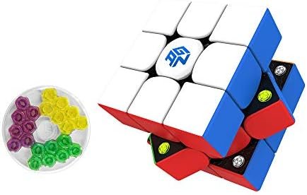 GAN 356 M con GES Extra, 3x3 Cubo Mágico Speed Puzzle de Gans Magnético Cube Juguete Rompecabezas Regalo (Standard)