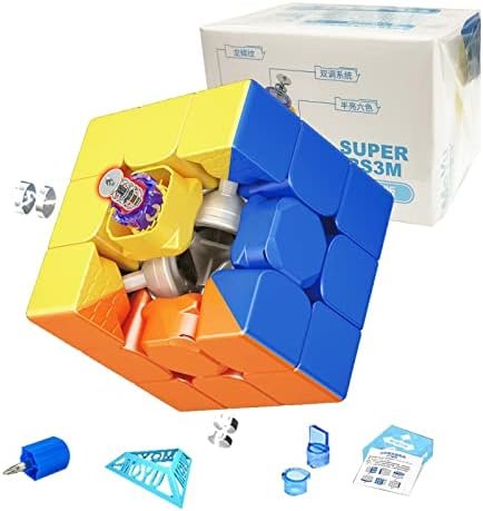 MOYU Super RS3M 2022 Cubo Magnético de Velocidad 3x3 Cubo Magnética Stickerless, Juego de Puzzle Mágico en 3D Mejorado, Regalo para Niños Adultos(MF8828 Versión Magnética)
