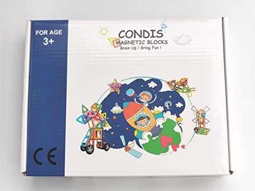 CONDIS 62 Piezas Bloques de Construcción Magnéticos, Juguetes Niños de 3 4 5 6 7 8 Años Juegos Educativos Viaje Juego de Imanes Montessori Regalos