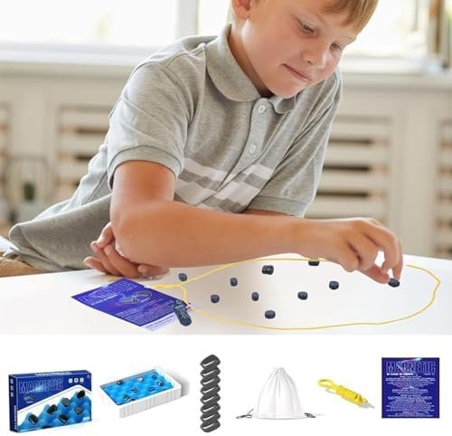 DOYUKY Juego de Ajedrez Magnetico, Juego de Piedras Magnéticas, Juego de Imán de Mesa, Juego de Mesa de Ajedrez con Efecto Magnético, Suministros para Fiestas para Juegos de Viaje para Niños Familia
