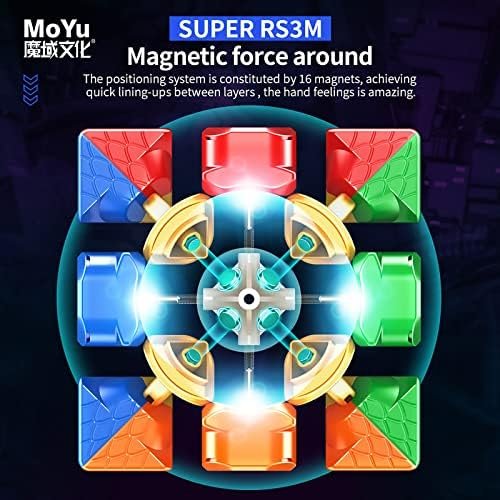 MOYU Super RS3M 2022 Cubo Magnético de Velocidad 3x3 Cubo Magnética Stickerless, Juego de Puzzle Mágico en 3D Mejorado, Regalo para Niños Adultos(MF8828 Versión Magnética)