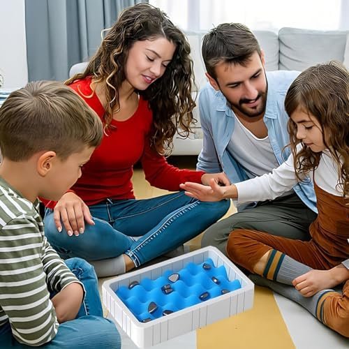 DOYUKY Juego de Ajedrez Magnetico, Juego de Piedras Magnéticas, Juego de Imán de Mesa, Juego de Mesa de Ajedrez con Efecto Magnético, Suministros para Fiestas para Juegos de Viaje para Niños Familia
