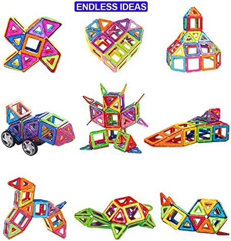 NEOVINSL 100Piezas Bloques de Construcción Magnéticos para Niños, Juegos de Viaje Imanes Regalos Cumpleaños Juguetes Educativos de 3 4 5 6 7 8 Años Infantil