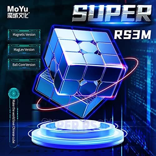 MOYU Super RS3M 2022 Cubo Magnético de Velocidad 3x3 Cubo Magnética Stickerless, Juego de Puzzle Mágico en 3D Mejorado, Regalo para Niños Adultos(MF8828 Versión Magnética)