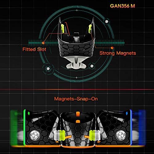 GAN 356 M con GES Extra, 3x3 Cubo Mágico Speed Puzzle de Gans Magnético Cube Juguete Rompecabezas Regalo (Standard)
