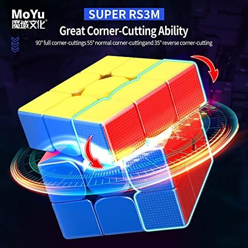 MOYU Super RS3M 2022 Cubo Magnético de Velocidad 3x3 Cubo Magnética Stickerless, Juego de Puzzle Mágico en 3D Mejorado, Regalo para Niños Adultos(MF8828 Versión Magnética)