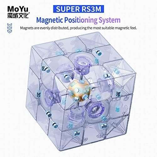 MOYU Super RS3M 2022 Cubo Magnético de Velocidad 3x3 Cubo Magnética Stickerless, Juego de Puzzle Mágico en 3D Mejorado, Regalo para Niños Adultos(MF8828 Versión Magnética)