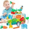 Juguetes Montessori 7 en 1 Juegos Educativos Magneticos de Madera Conocer Animales para Apilar y Encajar Juguetes Puzzles Regalos de Cumpleaños Navidad de Niños de 1 2 3 4 5 Años