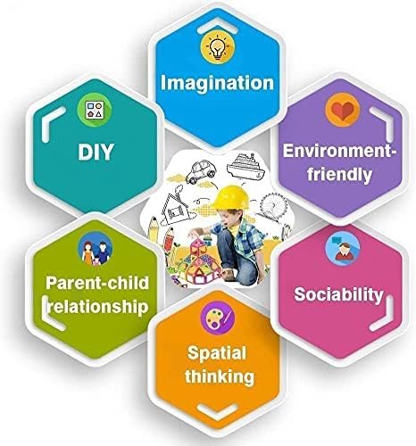 CONDIS 62 Piezas Bloques de Construcción Magnéticos, Juguetes Niños de 3 4 5 6 7 8 Años Juegos Educativos Viaje Juego de Imanes Montessori Regalos