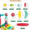 Juego de Bolas y Barras MagnéTicas, Juego De 52 Barras MagnéTicas para ConstruccióN, Bloques MagnéTicos de Bricolaje, Juegos de ConstruccióN con Barras MagnéTicas para NiñOs Mayores de 3 AñOs