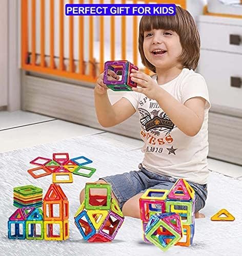 NEOVINSL 100Piezas Bloques de Construcción Magnéticos para Niños, Juegos de Viaje Imanes Regalos Cumpleaños Juguetes Educativos de 3 4 5 6 7 8 Años Infantil