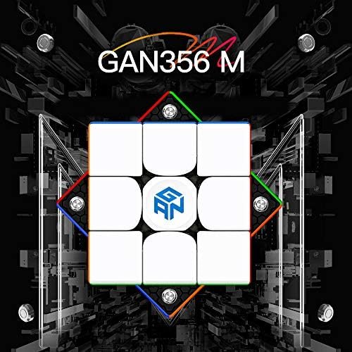 GAN 356 M con GES Extra, 3x3 Cubo Mágico Speed Puzzle de Gans Magnético Cube Juguete Rompecabezas Regalo (Standard)