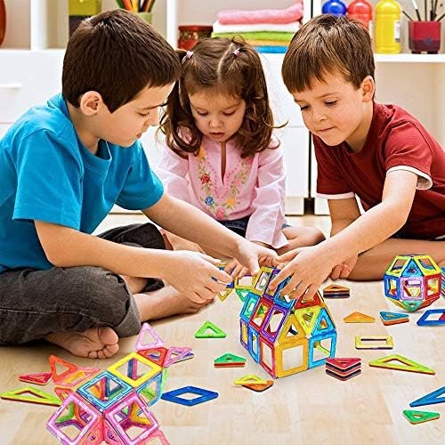 CONDIS 62 Piezas Bloques de Construcción Magnéticos, Juguetes Niños de 3 4 5 6 7 8 Años Juegos Educativos Viaje Juego de Imanes Montessori Regalos