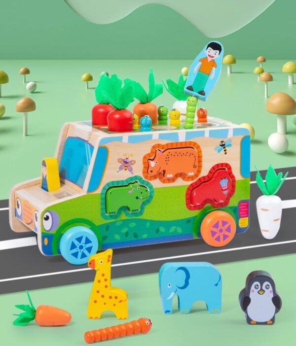 Juguetes Montessori 7 en 1 Juegos Educativos Magneticos de Madera Conocer Animales para Apilar y Encajar Juguetes Puzzles Regalos de Cumpleaños Navidad de Niños de 1 2 3 4 5 Años