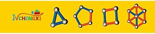 Jvchengxi 144 Piezas Construcciones Magneticas Niños, Bloques de Construcción Magnéticos Palos, Montessori Juguetes de Construccion Apilables, Juguetes Educativos Regalos Set para Adultos y Niños
