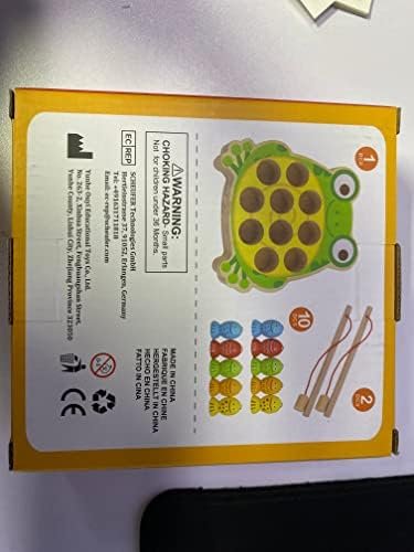 JoyPlus Juguetes Educativos Montessori, Juego de Pesca Magnético, Madera, Regalo Cumpleaños para Niños 2-5 Años (Rana)