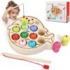 LEADSTAR Juguetes Niños 2 Años,Juguetes Montessori 2 Años,Juguetes de Madera,Juego de Pescar para Niños,Juegos Magneticos para Niños, Juegos Educativos Niños para 2 3 4 5 Años