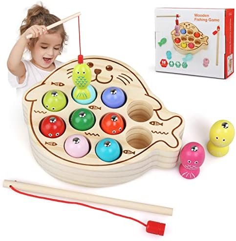 LEADSTAR Juguetes Niños 2 Años,Juguetes Montessori 2 Años,Juguetes de Madera,Juego de Pescar para Niños,Juegos Magneticos para Niños, Juegos Educativos Niños para 2 3 4 5 Años
