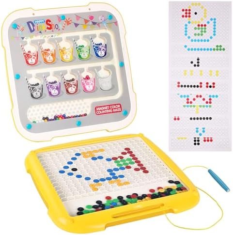 FORMIZON 2 en 1 Juguetes Montessori para Niños, Laberinto Magnético y Tablero Magnético de Dibujo, Juguetes Motricidad Fino, Regalos Educativos para Niños y Niñas 2 3 4 5 6 7 Años (Plastico)