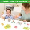 Juegos Magnéticos de Pesca 4 en 1, Juguetes Montessori con Juego de Equilibrio y Números de Aprendizaje,Juegos Educativos con 21 Peces 2 Cañas de Pescar 10 Tarjetas de Doble Cara de 3 años