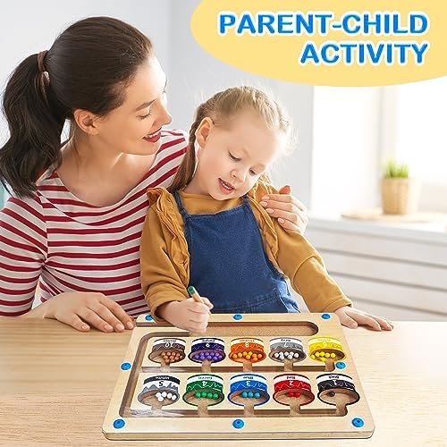 Madera Juego, Colores Clasificación Motricidad, Juegos Educativos, Motricidad Fina Juguetes, Educativos Montessori, Juguetesjuegos Educativos, Magnético Laberinto,Joyreal Juguetes Magnético
